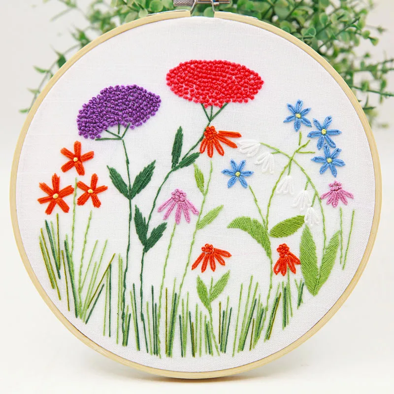 easy-to-use diy embroidery kit flower pattern