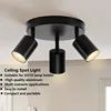 Black round three-head spotlight-light source not included