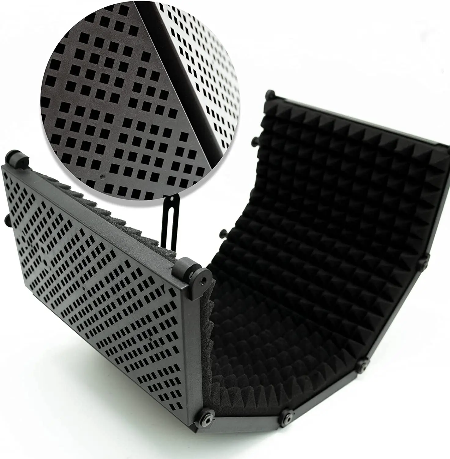 5 Doors Microphone Isolation Shield With Pro Microphone Furry Cover Acoustic Sound Absorbing Reflector  3/8" 5/8