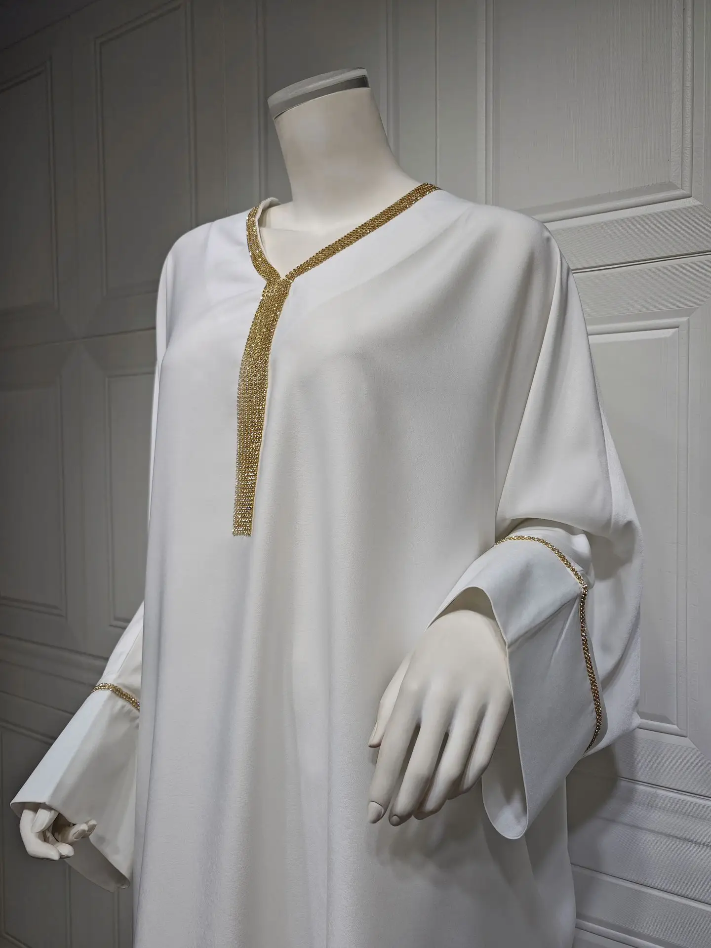 2023 Dubai Kaftan Casual Women's Solid Color Bat Sleeve Blouse Shirt ...
