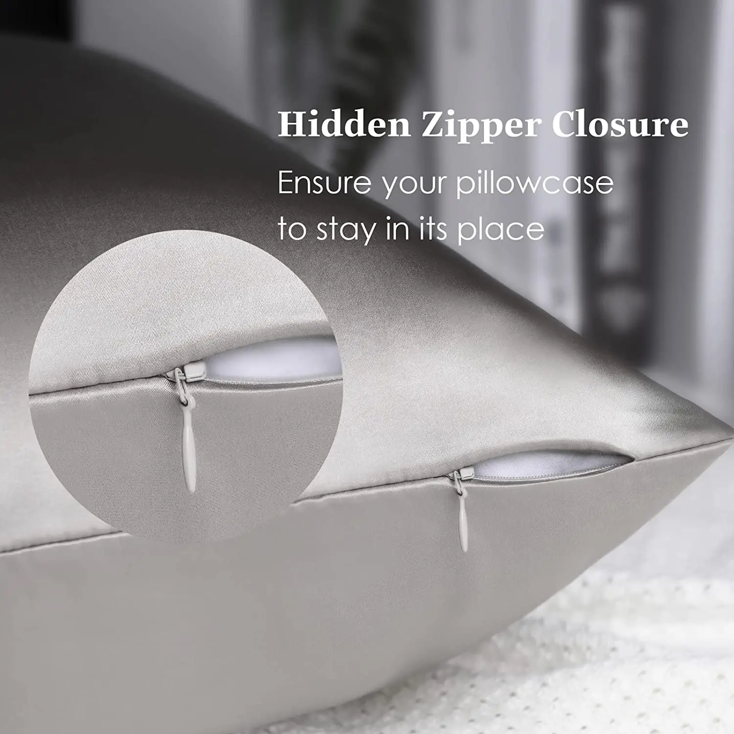 Лидер продаж на Amazon, лучшее качество, наволочка из 100% шелка тутового шелкопряда на 6A градусов, подарочный набор для волос и кожи со скрытой шелковой подушкой на молнии