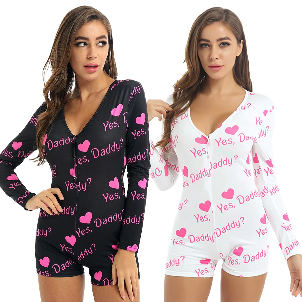 Wholesale Wholesale Black and White Romper Pajama Sleepwear Yes Daddy Design Onesie For Adult Women From m.alibaba.com