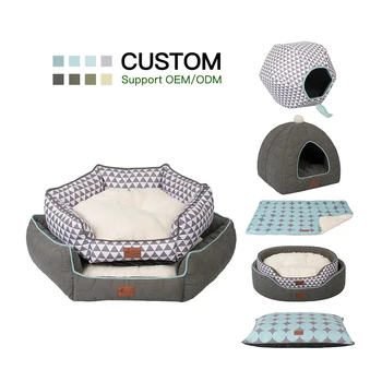 Luxury Leathaire Easy Clean Warm Soft Waterproof Breathable Comfortable Sleep Design Durable Pet Bed