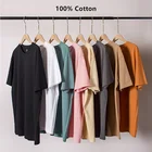 Customized Cotton Shirt Plain Wholesale Oversized Blank Camisas Customized 100% Premium Cotton Custom T Shirt Printing Plain Men T Shirts Custom Printing