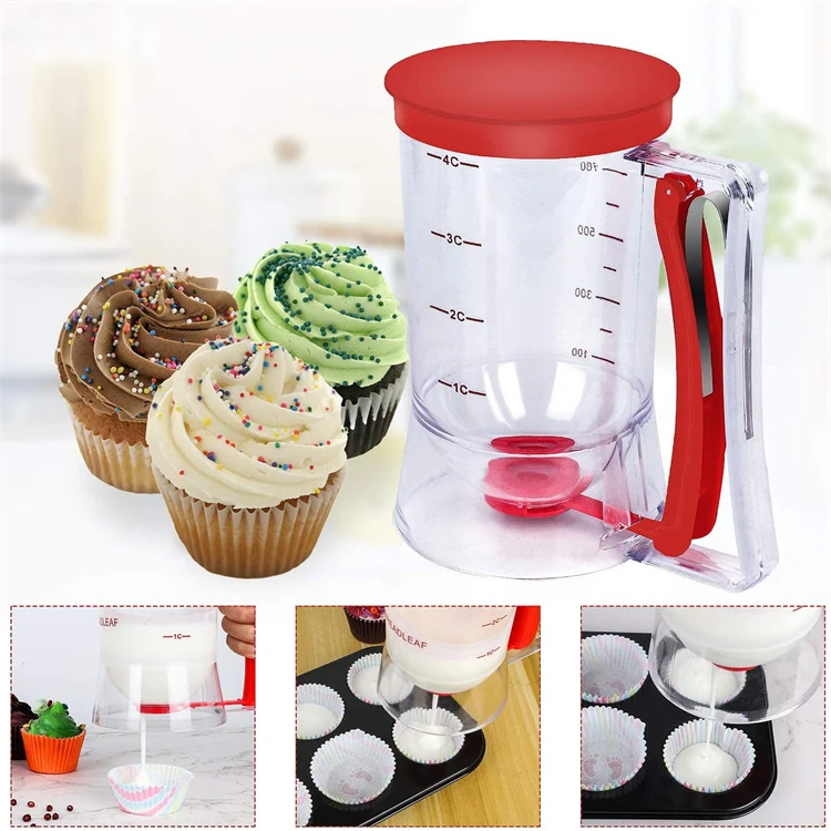 Buy Wholesale China 4-cup Batter Separator Cup Pancake Cupcake Batter  Dispenser With Measuring Label,900ml & Batter Dispenser at USD 2.33