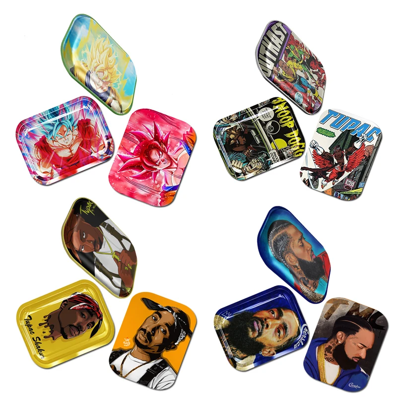 18*14 см лотки для оловянных трав двухсторонние сублимационные Металлические Мини-лотки с магнитной