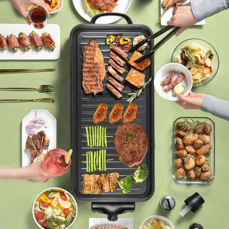 Smokeless Indoor BBQ Grill Efficient Electric Panini Grill