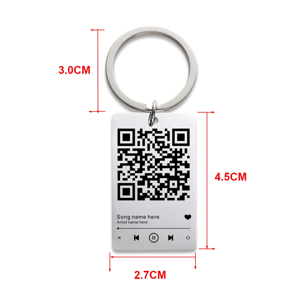 Custom Qr Code Keychain Favourite Song Qr Scan Keyring Spotify Music Keychain Buy Spotify
