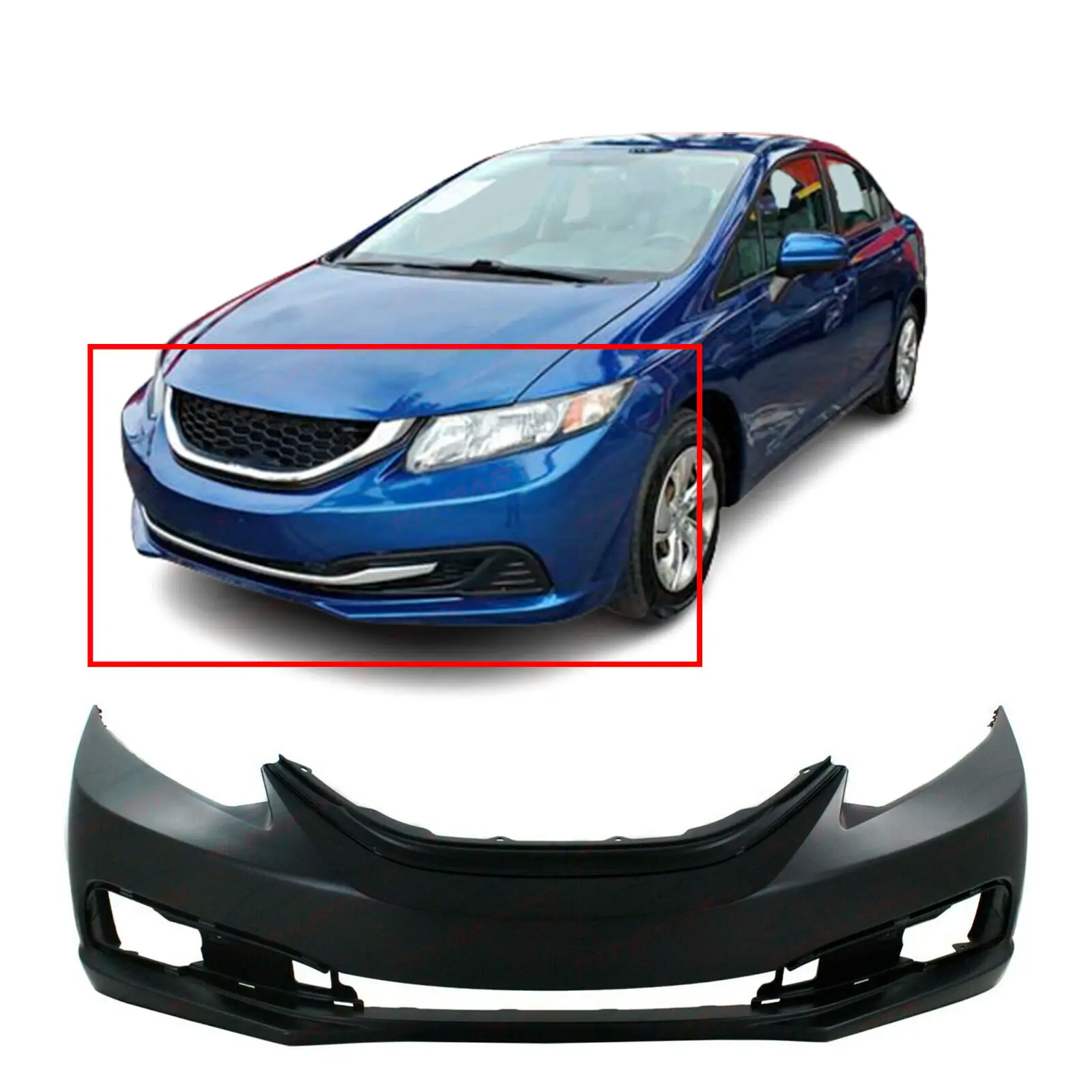 new auto parts wholesale price front bumper cover for honda civic 2013 2014 2015 sedan