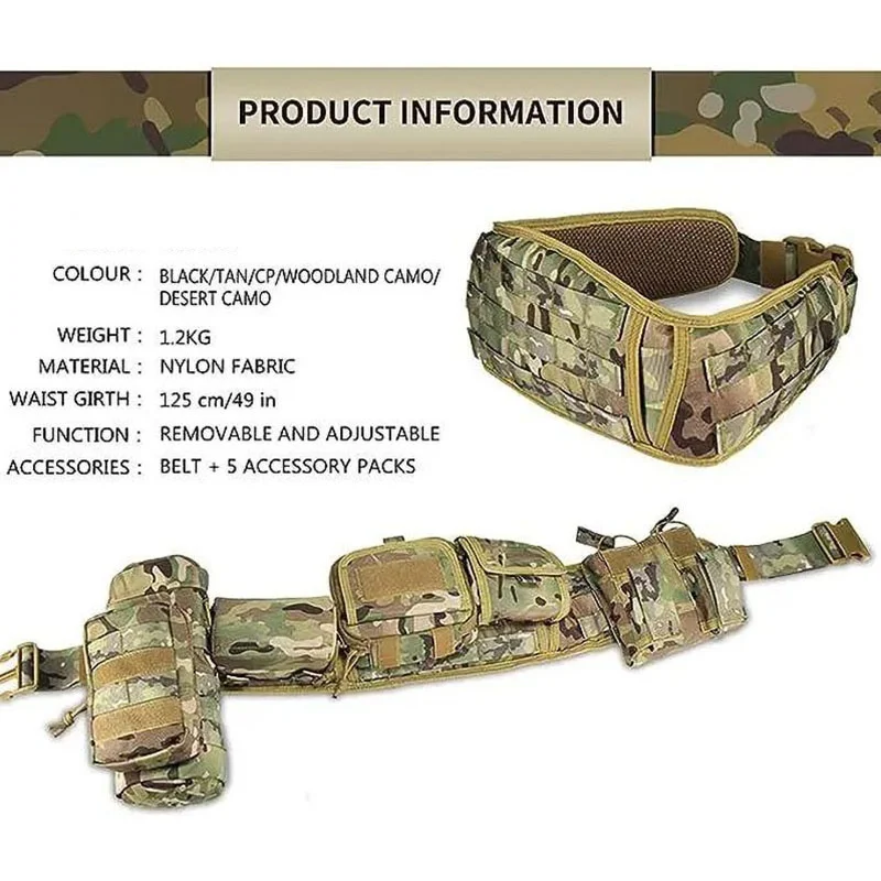 Outdoor Premium Training Mountaineering Outdoor Tactical Belt Duty Utility Belt Set Hunting Accessories Tactic Waist Belts
