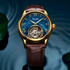 Authentic Tourbillon Mechanical Watch Starry Sky Dial Fashionable Waterproof Business Trend Watch