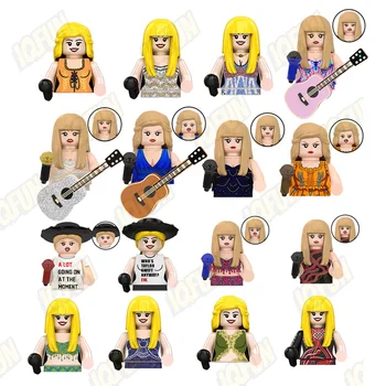 World Famous Pop Singer Star Series Of Building Blocks T-Swizzle Tay-Tay Mini Figures Assembled Toy Collector's Model Cute Toys