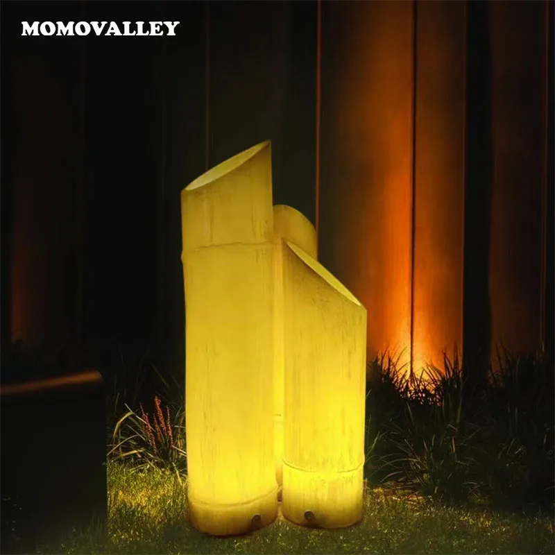 Realistic Artificial Bamboo Shoot Lamp Unique Outdoor LED Lighting