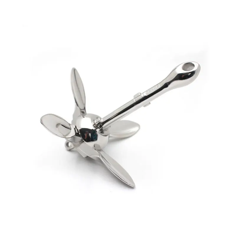 Mirror polish stainless steel folding anchor for yacht boat