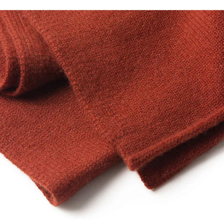 Custom Winter Warm Wool Scarf Mongolian Plain Knit Cashmere Scarf_voghion.com