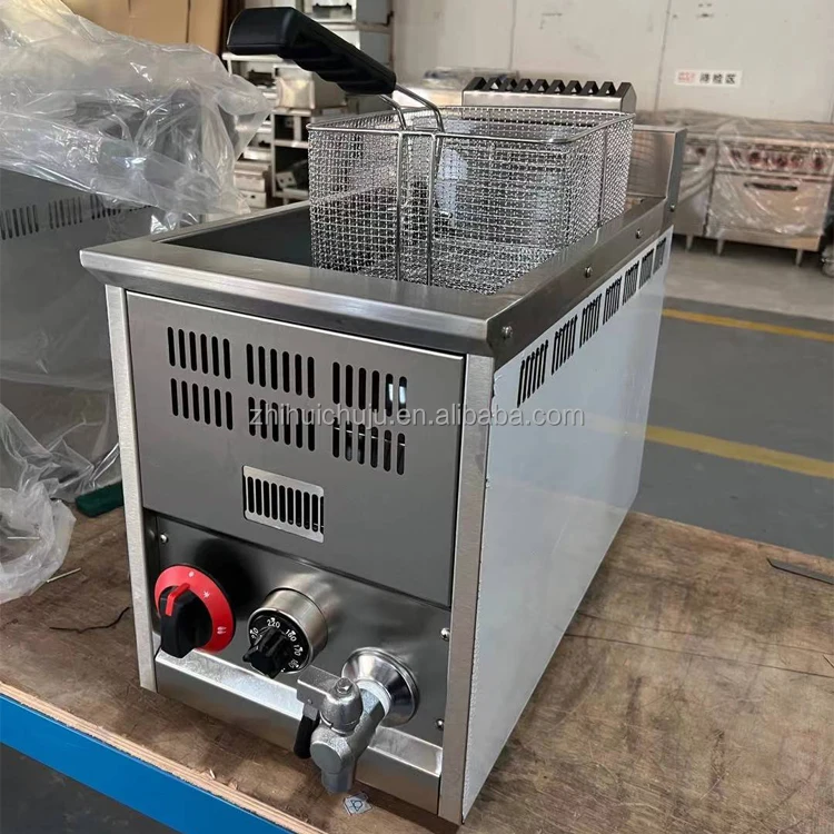 China Commercial Chip Gas Fryer Temperaturecontrolled 16l Deep Fryer