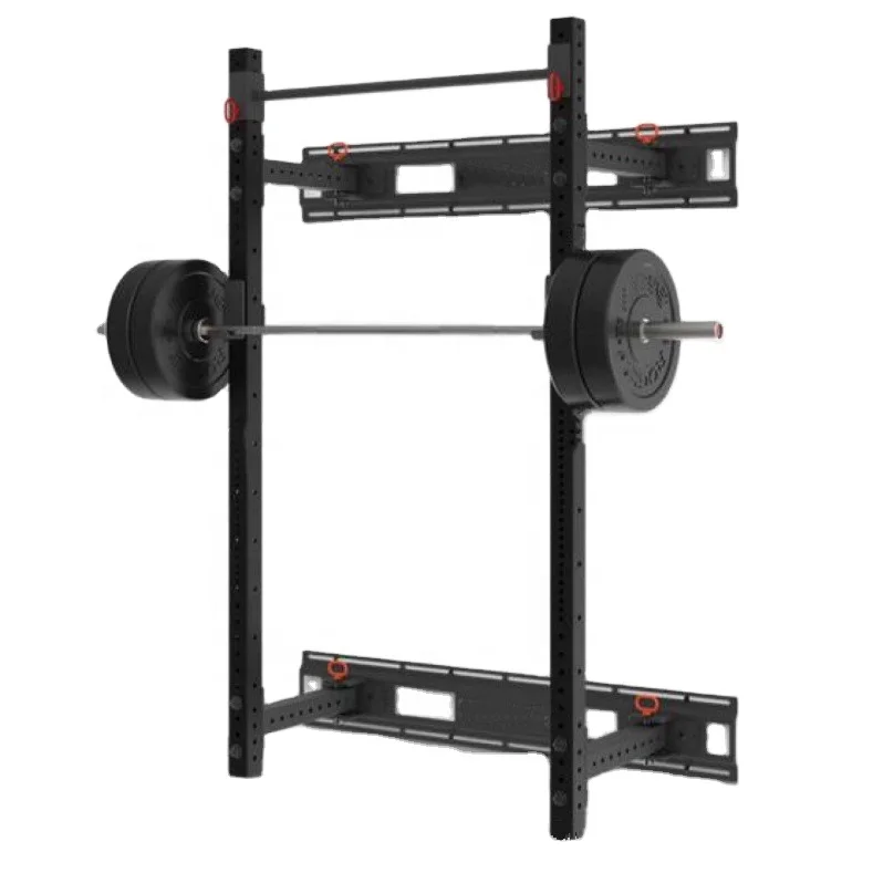 Hom Gym Equipment Squat Rack Cross Training Garage Rack Wall Mount Folding Fitness Squat Power Rack