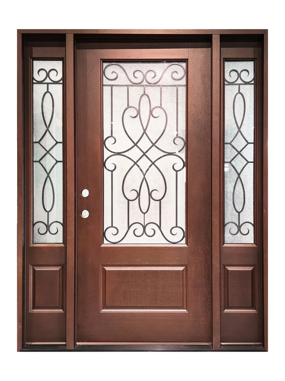 product 60 in x 80 in brown fiberglass exterior door with sidelites ready to paint fiberglass prehung front door-61