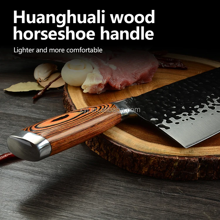 Source Large Chopping Knife 5cr15 Stainless Steel 4mm Thick Non-stick Blade  8 Inch Full Tang Meat Cleaver Mutton Bone Chop Knife on m.