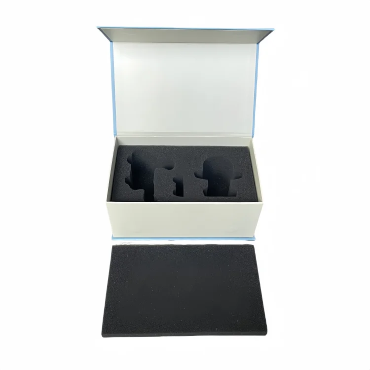 Shenzhen Factory Custom Printed Cardboard Book Shape Bubble Panda Rigid Car Storage Box with Matt Lamination Foam Insert