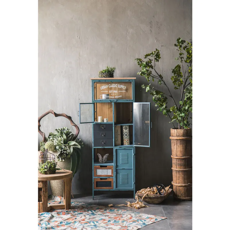 Minhui Classic Style Vintage Metal Indoor Decorative Cabinet