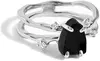 Anello in argento con ossidiana nera