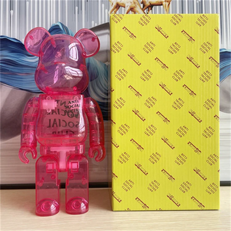 HQDFCNM Bearbrick 400% Blocs Ours 28cm Ours Violent Sculpture Statue Décoration Décoration De Bureau
