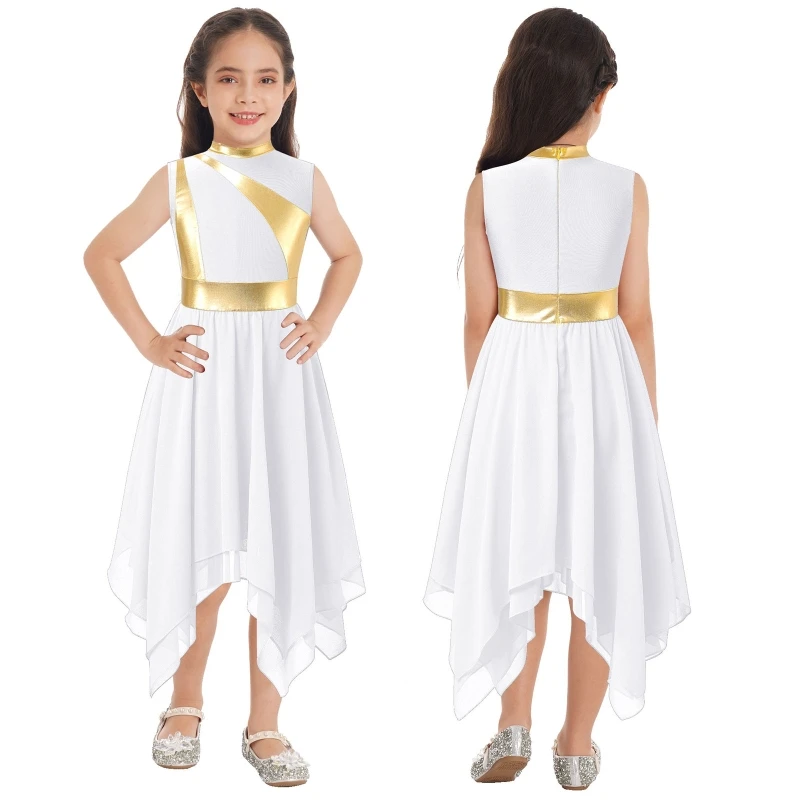 Wholesale Kids Girls Praise Dancing Dress Patchwork Sleeveless Dress ...