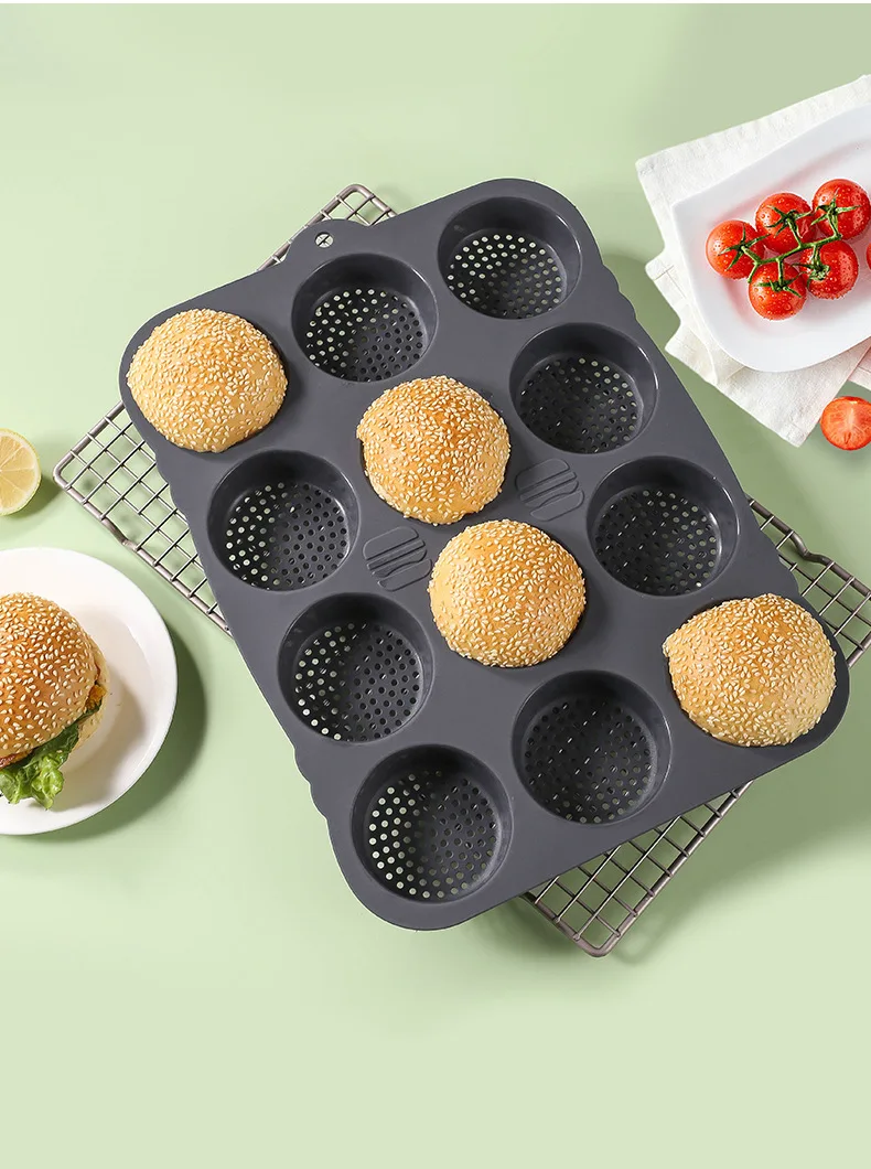 Home DIY Food Grade Silicone Bread Mold Non-Stick Burger Bread Mold Cake Tools supplier