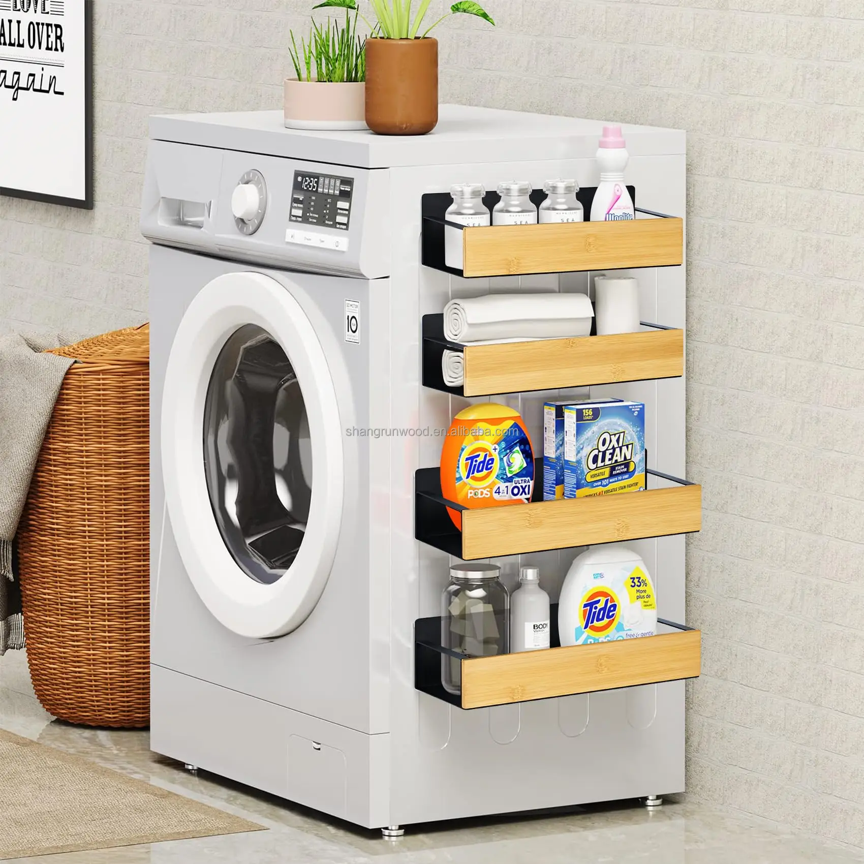 Kitchen Organizer Storage Wall-Mount Drain Rack Space Saving Kitchen Storage Magnetic Spice Racks for Refrigerator