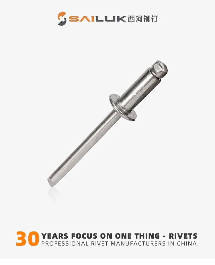 High Quality Custom 304 Stainless Steel Open Type End Blind Rivets For