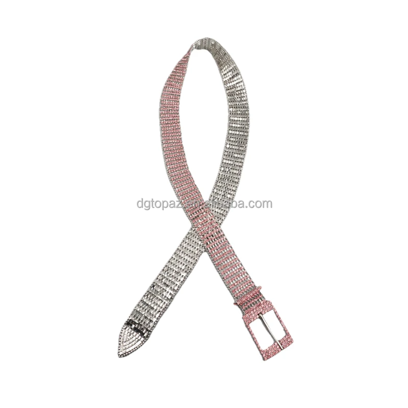 Ready design Silver color fancy crystal belt trim fashion style custom rhinestone women's belt