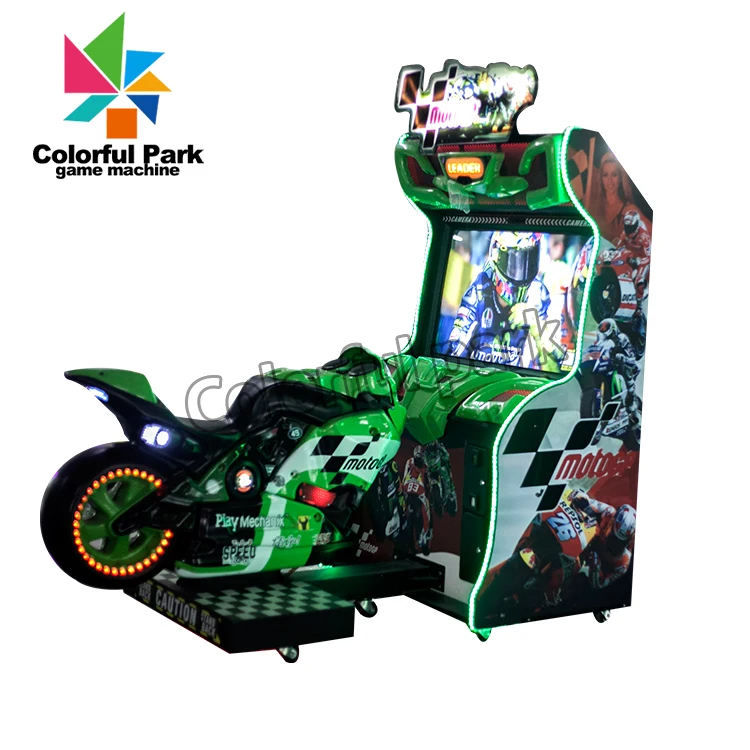 Colorful Park Coin Operated Motorcycles Video Games Racing Arcade Driving Moto Gp Simulator Arcade Game Machine