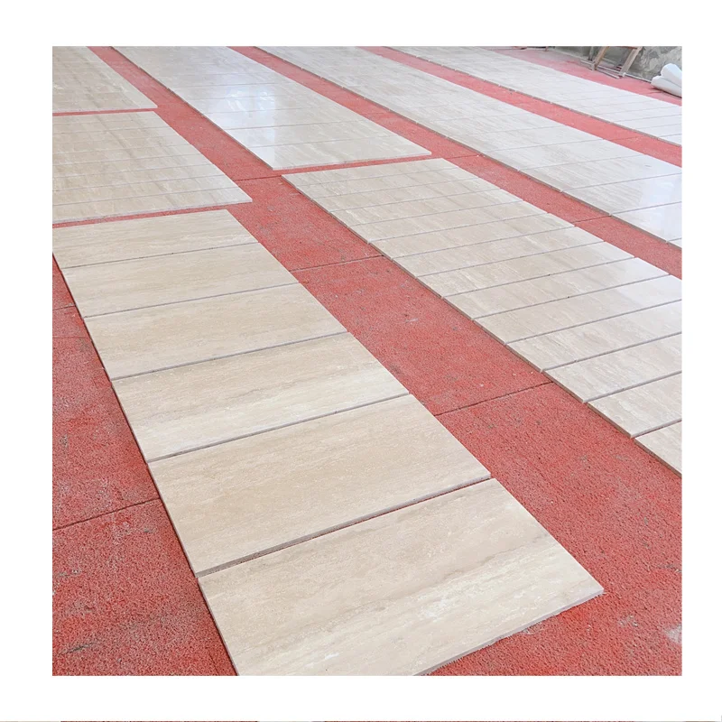 Graphic Design White Travertine  Modern Design Polished Custom Cut-to-Size 60*30cm Tiles Exterior Wall Hotels 1-Year Warranty