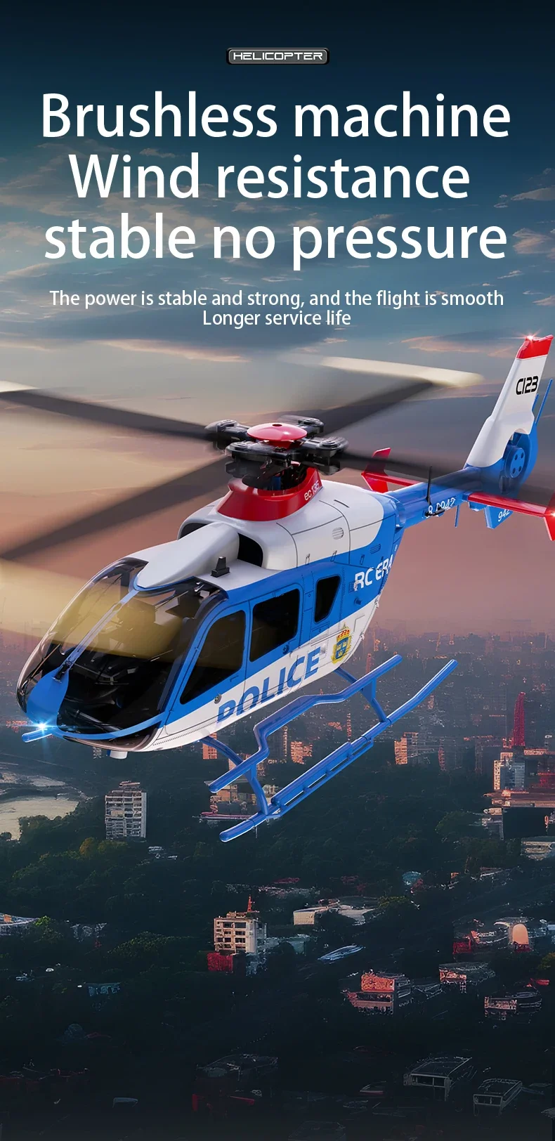 2024 RC ERA C123 RC Helicopter 6CH Double Brushless Direct Drive Single Paddle Aileron Free Model 3D Optical Flow EC135