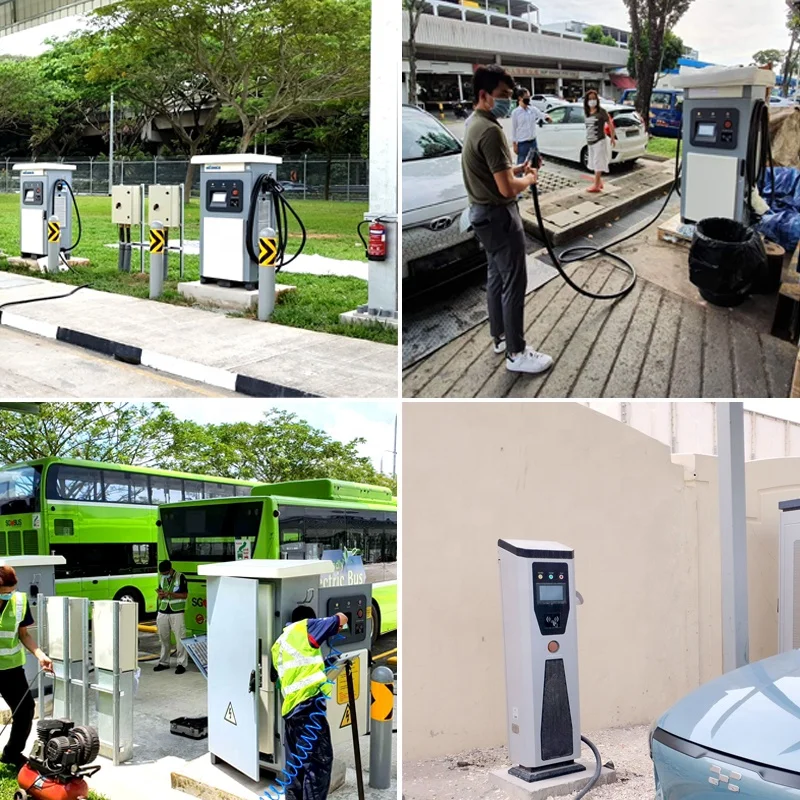 Commercial Use Electric Vehicle Dc Fast Charging Advertisement Screen 60kw Ev Car Charging Station Machine
