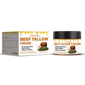 OEM Beef Tallow Cream 120g 100% Natural Moisturizing Balm for Skin Care Anti-Aging Honey Infused Face Cream for Home Use