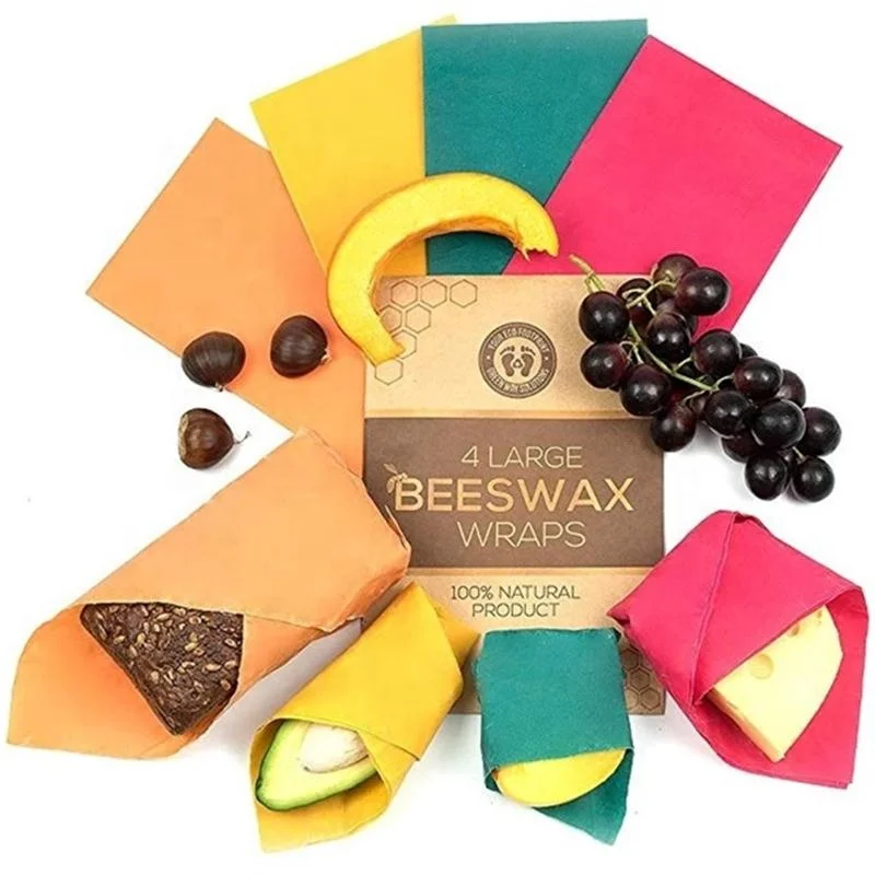 Factory Sales Greaseproof  Reusable Organic Beeswax Food Wraps