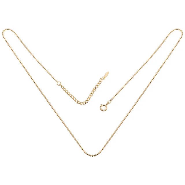 2023 Summer Collection - Chic Versatile S925 Silver 14K Gold Plated Necklace with Lustrous Flash Bead Pendant