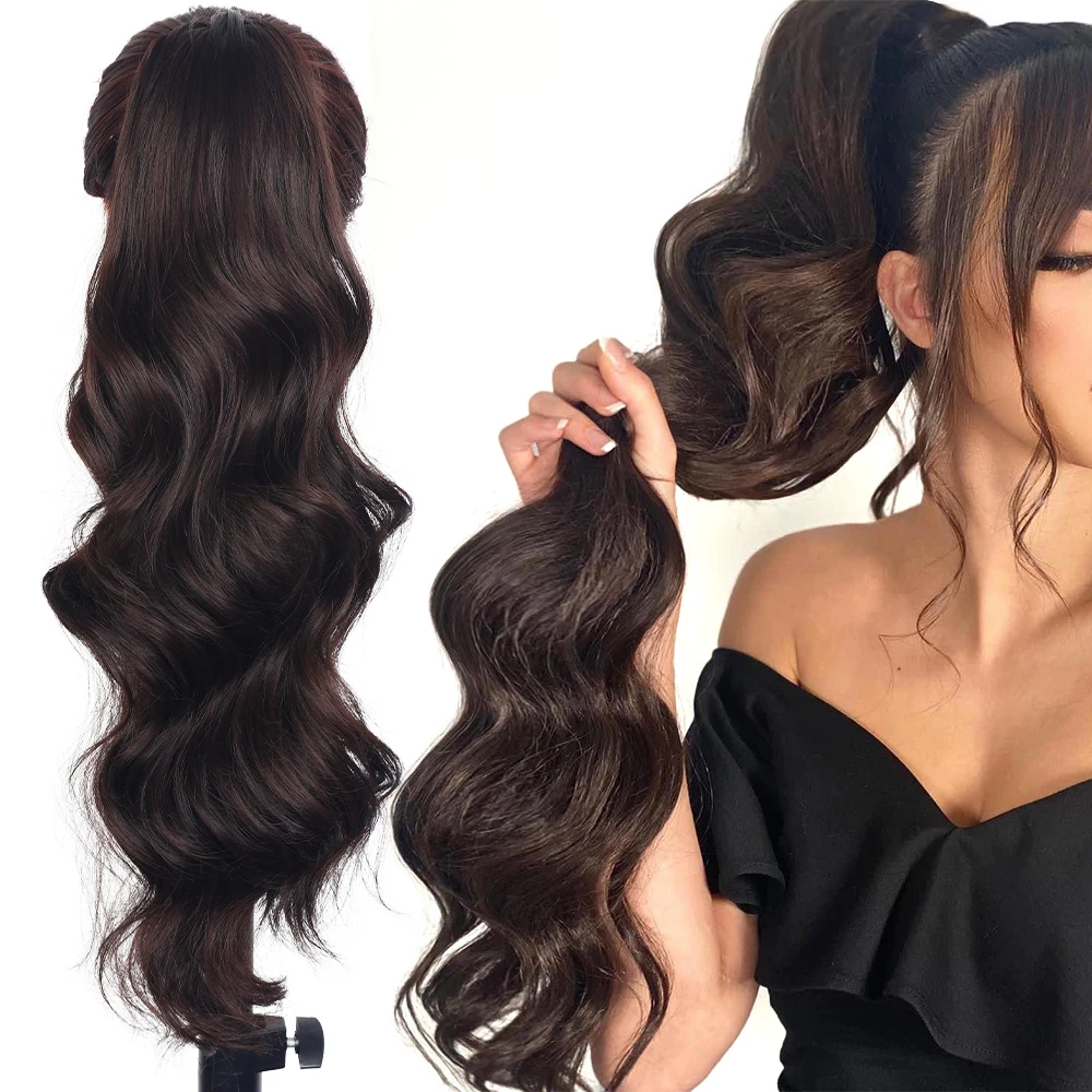 24-Inch Clip-In Ponytail Hair Extension – Wrap-Around Human Hair Style, Instant Volume 5 thumbnail image
