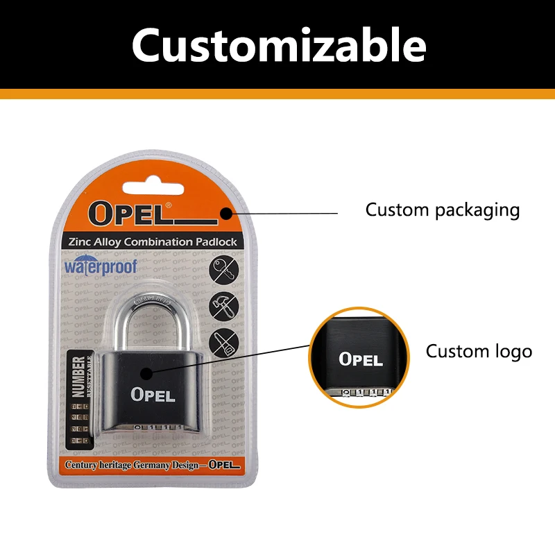 OPEL Hot Selling Changeable Combination Lock Rectangle Padlock Circle Padlock with Great Price