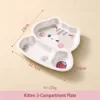 Vassoio per cibo per gatti a tre scomparti