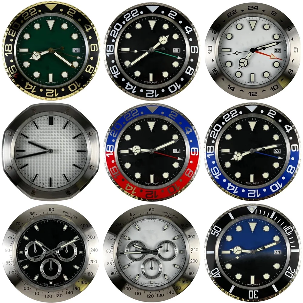 2024 Round Classic Grand Customized 14inch Aesthetic Metal Art Home Decor Large Watch Modern Luxury Wall Clock for Living Room