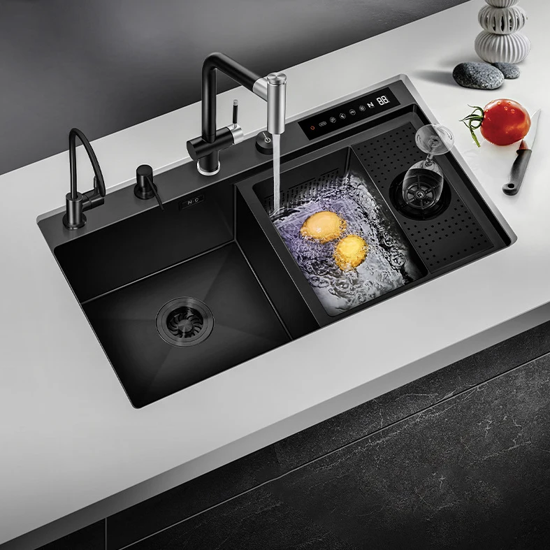 Invisible Sink High Pressure Black Nano 304 Stainless Steel ...