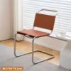 Sedia cantilever - marrone scuro - pelle a sella - acciaio inossidabile