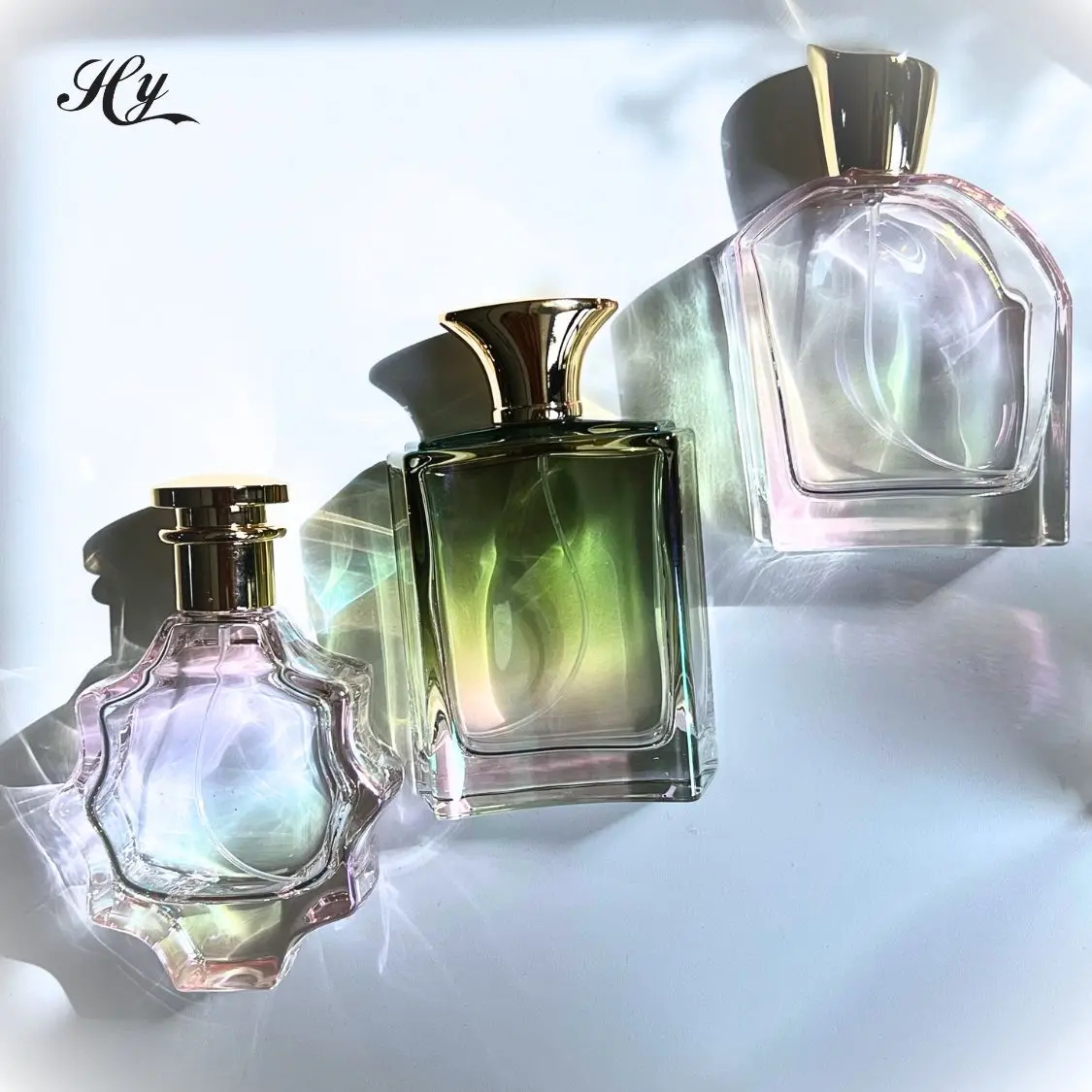 Luxury Custom 50l 100ml Empty Spray Glass Perfume Bottle With Packaging Box Metal Cap