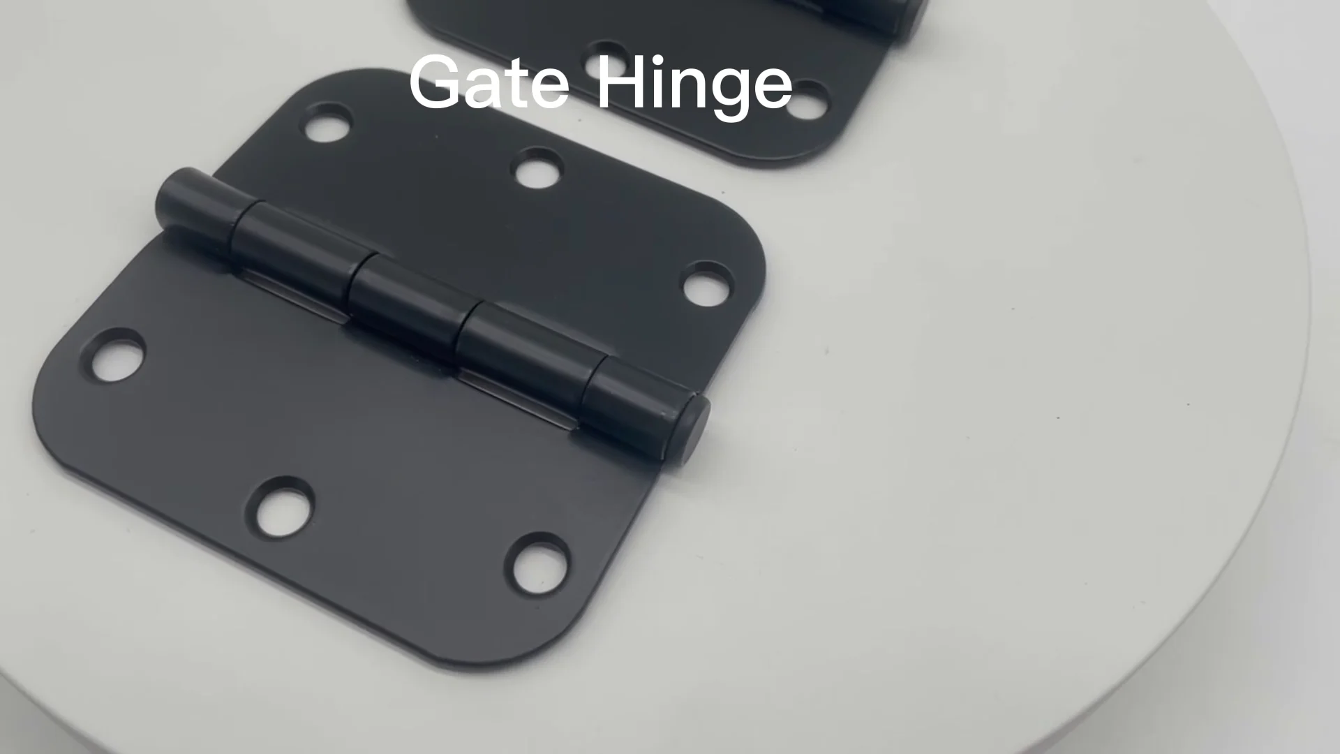 Black Matte Black Door Hinges 3.5 Inch X 3.5"rounded Interior Iron Flat Indoor Hinges 5/8"radius