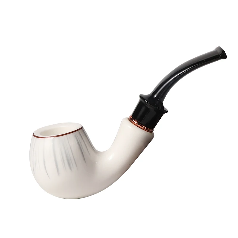 Wholesale White Ceramic Smoking Pipe for Tobacco, Custom Logo Available