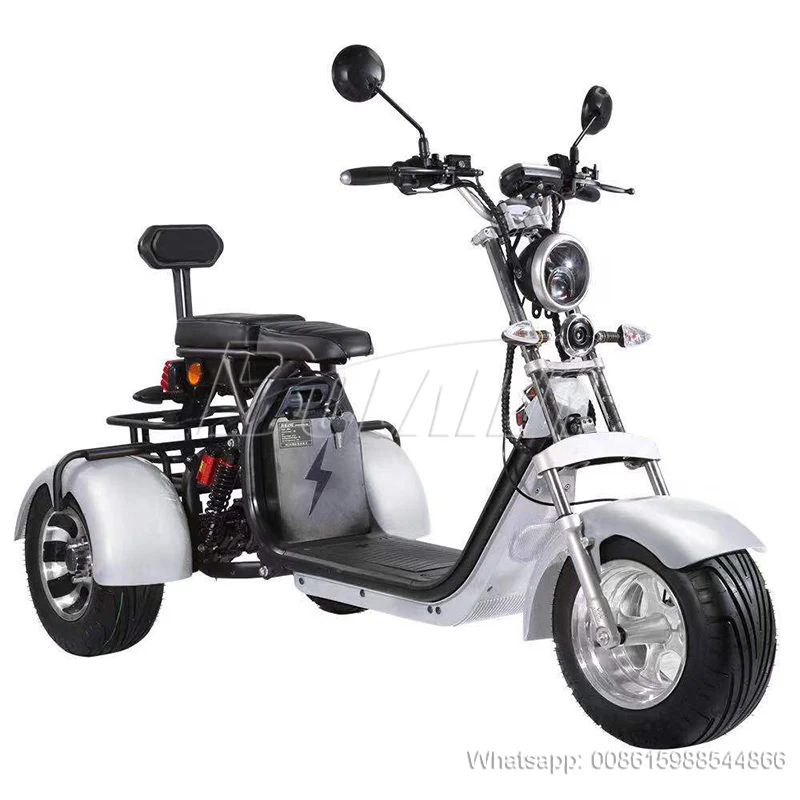 EEC 3 колеса электрический скутер 2000 Вт электрических трехколесных велосипедов 12AH/20AH/40AH самокат с сиденьем Citycoco взрослых