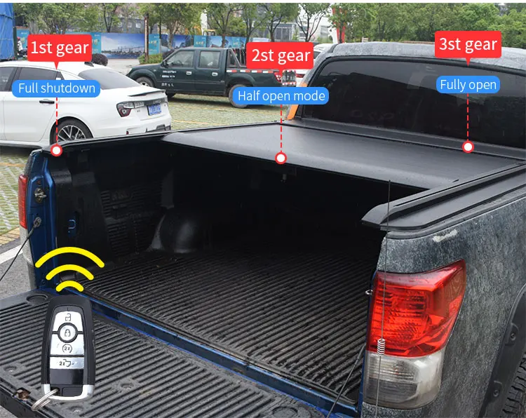 Factory Water-proof Retractable Pickup Electric Hard Tonneau Cover for Toyota Hilux REVO/ROCCO Truck Bed Cover details